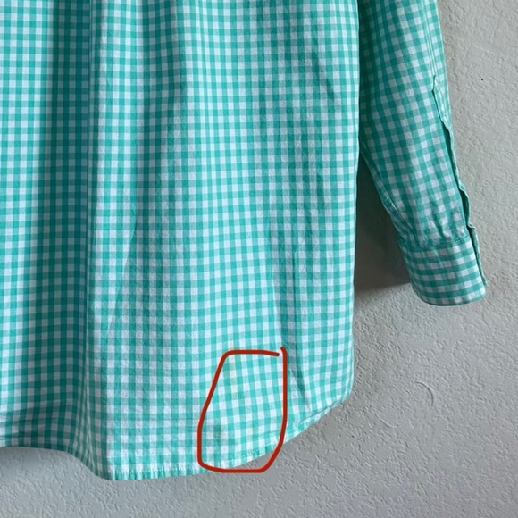 Vineyard Vines Whale Shirt Cotton Green Gingham Button Front Boys Size Small - Picture 9 of 10